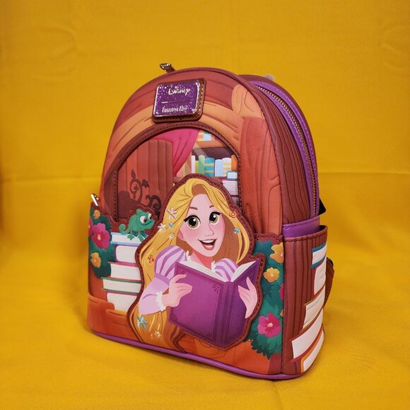 Loungefly Disney Princess Tangled Rapunzel Story Books Pascal Mini Backpack NEW main image 12